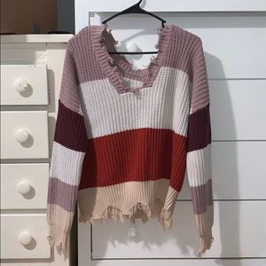 Distressed sweater